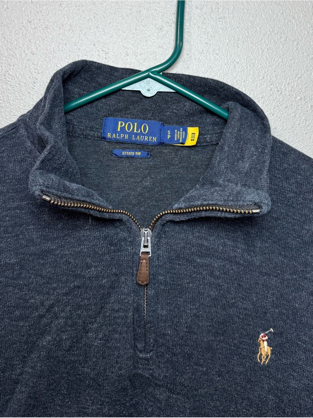 Ralph Lauren Charcoal Half-Zip Sweatshirt with Embroidered Pony